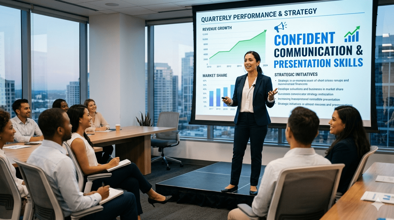 לדבר אנגלית שוטפת בפרזנטציה עסקית ללא צורך בתרגום סימולטני בראש